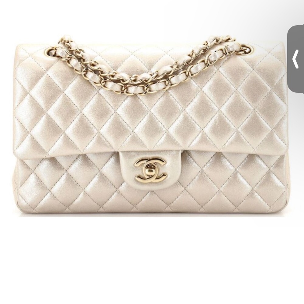 Chanel iridescent Champagne medium double flap bag - Picture 12 of 16